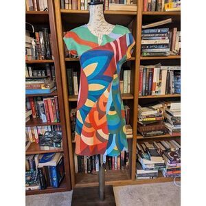 Animapop Women’s Medium Reversible Floral Colorblock Lobster Kimono Midi Dress